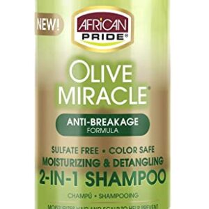 African Pride Olive Miracle Anti-Breakage 2 In 1 Shampoo And Conditioner 355 Ml/12 Fl.Oz