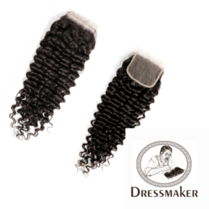 Brazilian Hair Lace closure 4″x4′ Deep Wave with Baby hair Natural black Color by dressmaker 100% Human Hair